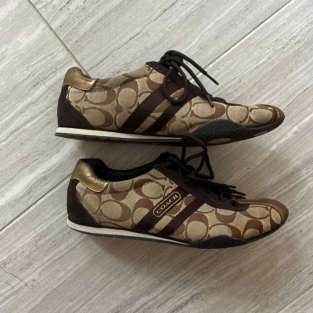 Vintage brown patterned Coach Kate sneakers